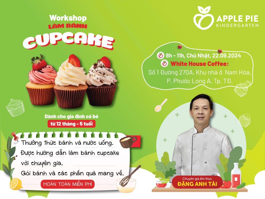 MỞ ĐƠN ĐĂNG KÝ THAM GIA WORKSHOP LÀM BÁNH CUPCAKE